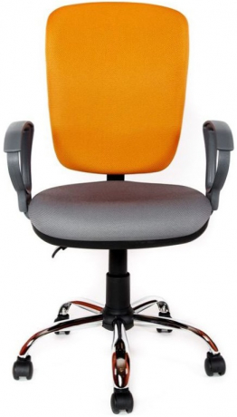 Компьютерное кресло Эмир FreeStyle Гамма-Grey ткань-сетка оранжевая/серая