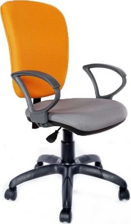 Компьютерное кресло Эмир FreeStyle Гамма-Grey ткань-сетка оранжевая/серая