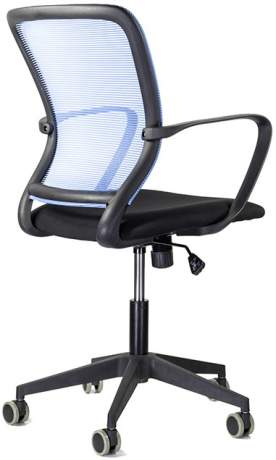 Компьютерное кресло Хэнди М-806 BLACK PL черный/голубой ткань/сетка