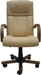 Офисное кресло руководителя Орхидея Экстра МБ кожа бежевый