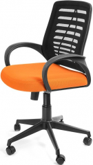 Компьютерное кресло Ирис ткань-сетка черно-оранжевое