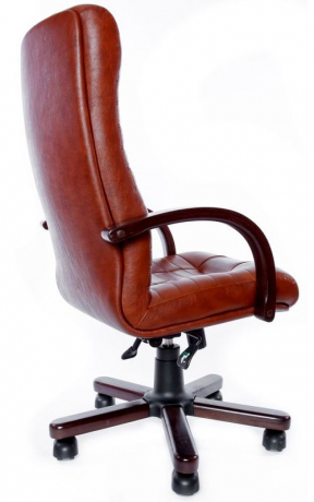 Офисное кресло руководителя Атлант Экстра кожа коричневая