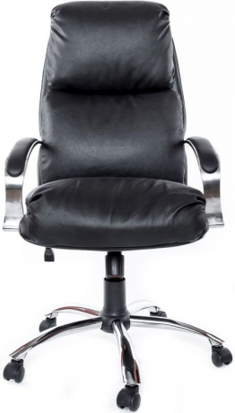 Офисное кресло руководителя Надир Хром экокожа черная