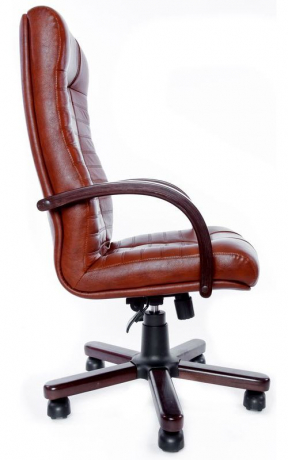 Офисное кресло руководителя Атлант Экстра экокожа коричневая (орех)