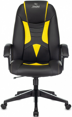 Кресло компьютерное игровое Zombie 8 черный/желтый экокожа