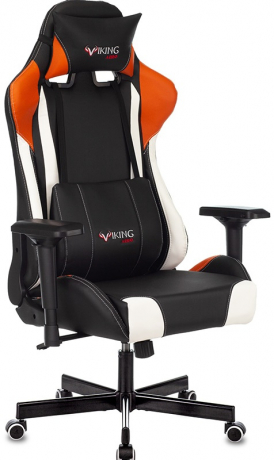 Кресло компьютерное игровое Zombie VIKING TANK черный/оранжевый/белый экокожа