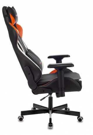 Кресло компьютерное игровое Zombie VIKING TANK черный/оранжевый/белый экокожа