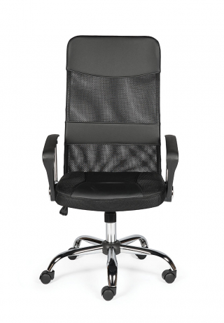 Кресло офисное Norden Директ (black) черная экокожа + черная сетка