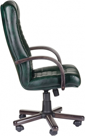 Офисное кресло руководителя Атлант Экстра кожа зеленая