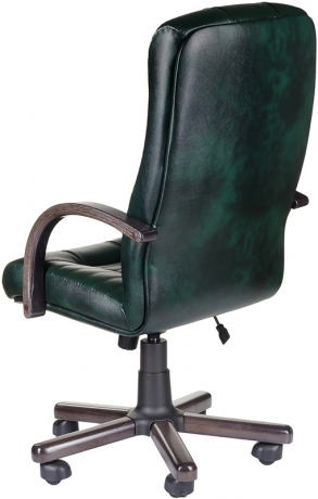 Офисное кресло руководителя Атлант Экстра кожа зеленая