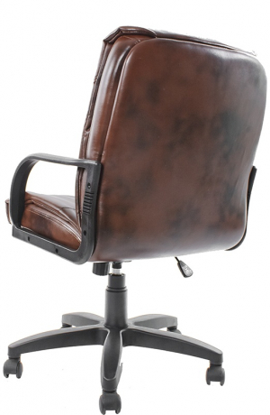Кресло офисное с низкой спинкой Шеф Стандарт экокожа коричневая