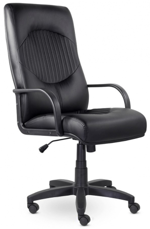 Кресло руководителя UTFC Гермес В пластик экокожа черная