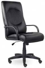 Кресло руководителя UTFC Гермес В пластик экокожа черная