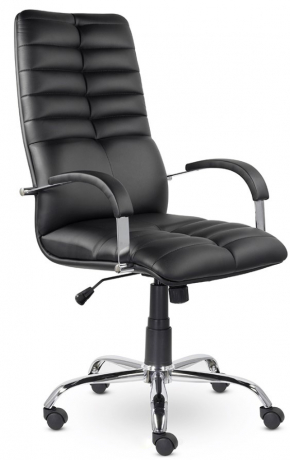 Кресло руководителя UTFC Гелакси К-49 В хром экокожа черный