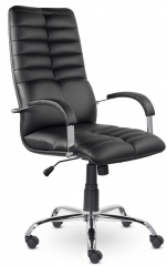 Кресло руководителя UTFC Гелакси К-49 В хром экокожа черный