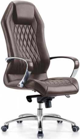 Кресло руководителя Бюрократ Aura кожа коричневая