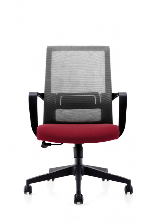 Офисное кресло Norden Интер LB вишневый/серая сетка