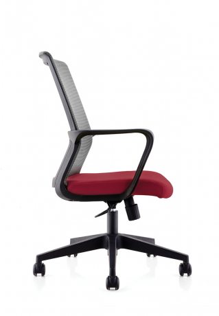 Офисное кресло Norden Интер LB вишневый/серая сетка