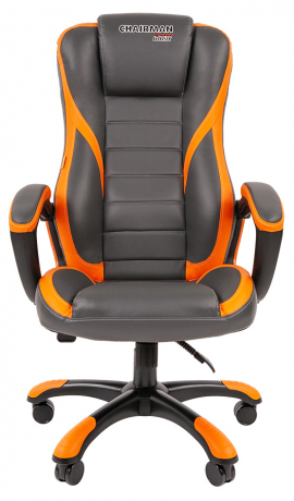 Игровое кресло Chairman Game 22 экокожа серый/оранжевый