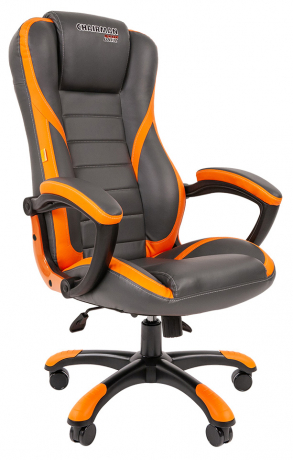 Игровое кресло Chairman Game 22 экокожа серый/оранжевый
