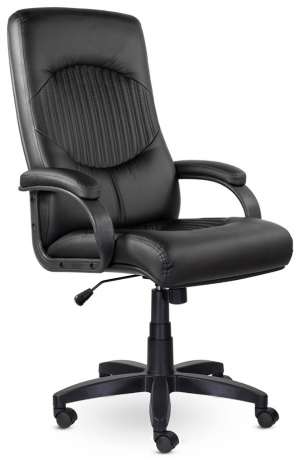 Кресло руководителя UTFC Гермес В пластик-люкс 727 экокожа черная