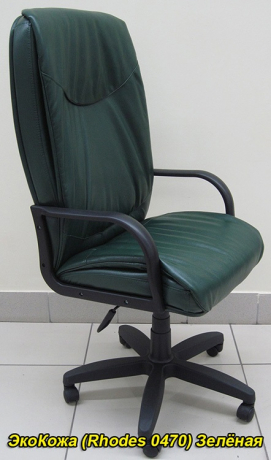 Кресло офисное Шеф Стандарт экокожа зеленая