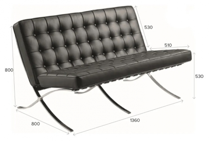 Диван офисный Everprof Barcelona 2 экокожа черная