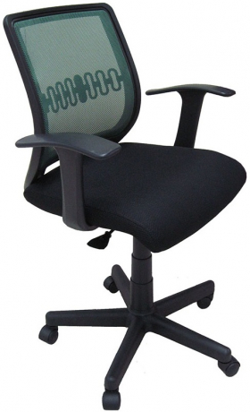 Компьютерное кресло Бит-T ткань-сетка черно-зеленая