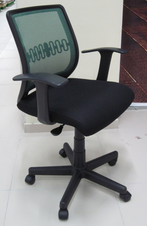 Компьютерное кресло Бит-T ткань-сетка черно-зеленая