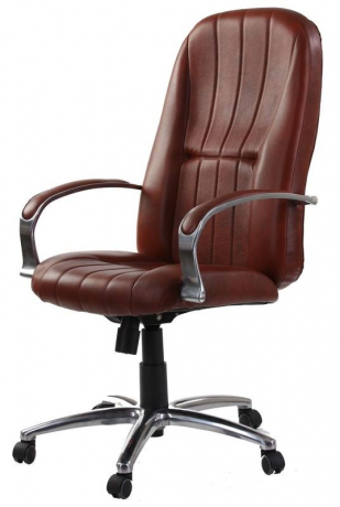 Офисное кресло руководителя Вега Ультра Хром кожа коричневая