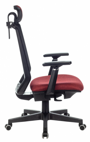 Кресло руководителя Бюрократ EXPERT черный TW-01 сиденье красный