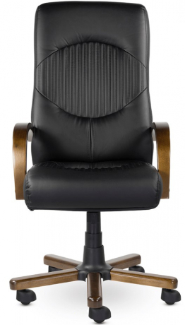 Кресло руководителя UTFC Гермес В дерево экокожа черная