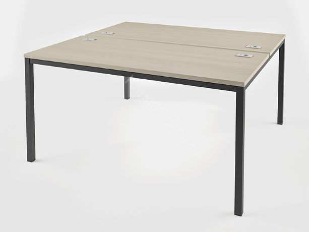 Стол-тандем офисный на 2 рабочих места на металлокаркасе  I-42