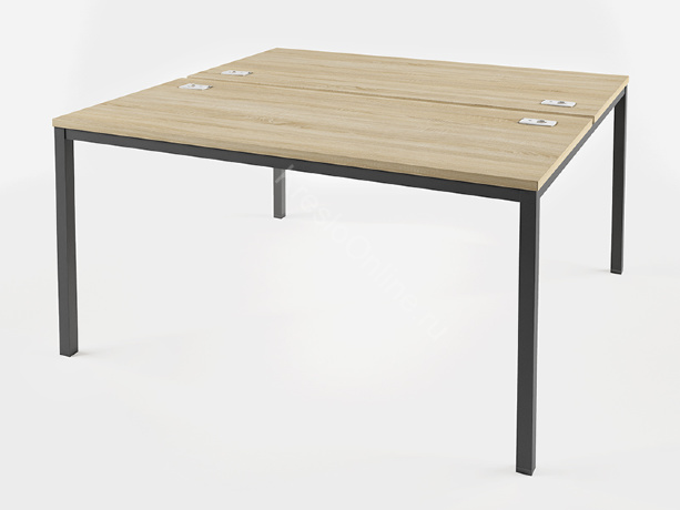 Стол-тандем офисный на 2 рабочих места на металлокаркасе  I-42