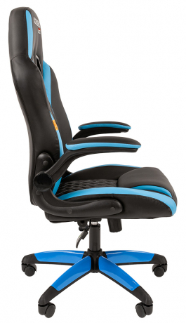 Игровое кресло Chairman Game 15 экокожа голубой/черный