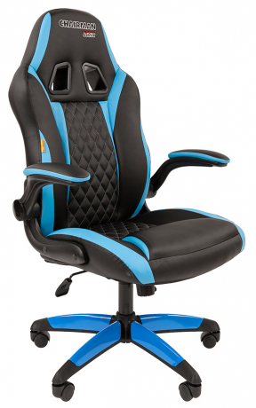 Игровое кресло Chairman Game 15 экокожа голубой/черный