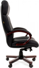 Офисное кресло руководителя Chairman 421 кожа черный