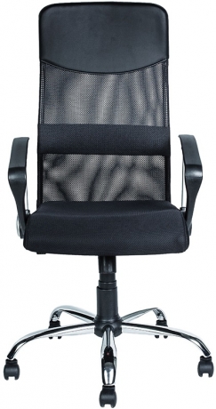 Компьютерное кресло Комфорт Люкс Арфа Хром ткань-сетка черная