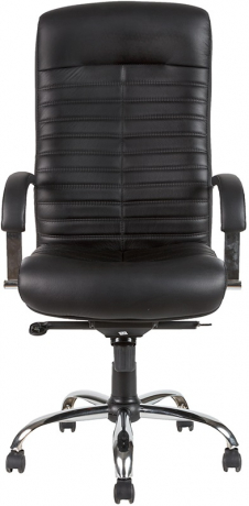 Офисное кресло руководителя Орион Хром экокожа черная