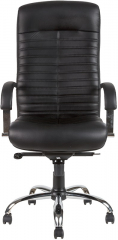 Офисное кресло руководителя Орион Хром экокожа черная