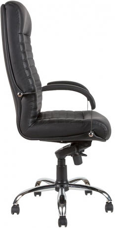 Офисное кресло руководителя Орион Хром экокожа черная