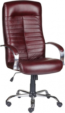 Офисное кресло руководителя Консул Хром кожа бордовая