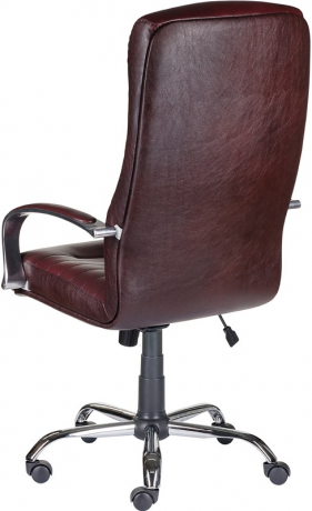 Офисное кресло руководителя Консул Хром кожа бордовая