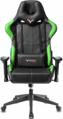 Кресло компьютерное игровое Zombie VIKING 5 AERO черный/салатовый экокожа