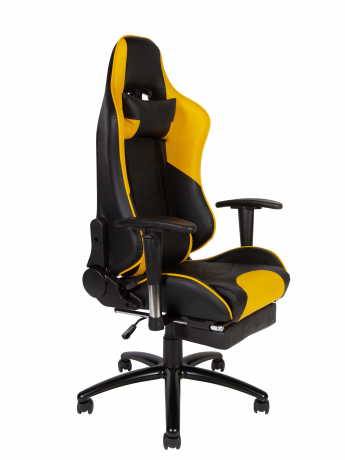 Игровое кресло Norden Lotus GTS реклайнер черно-желтая экокожа