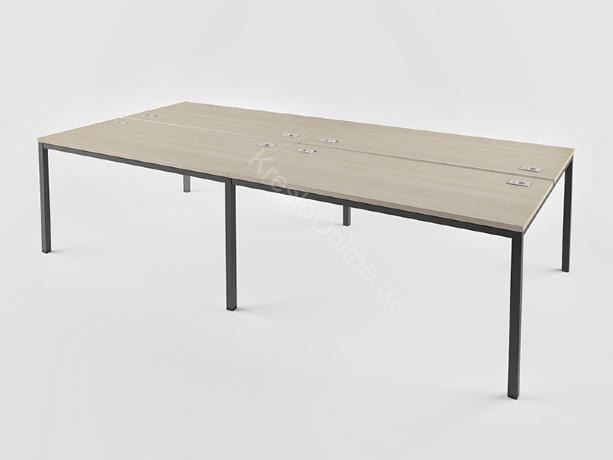 Бенч-система офисная на 4 рабочих места на металлокаркасе I-52