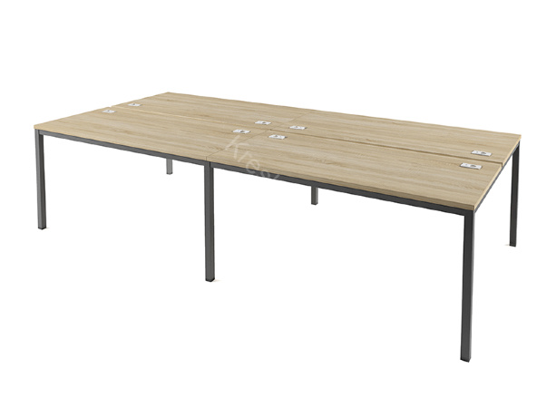 Бенч-система офисная на 4 рабочих места на металлокаркасе I-52