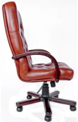 Офисное кресло руководителя Премьер Экстра кожа коричневая