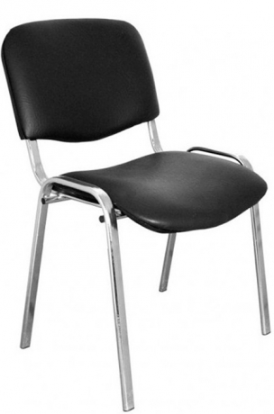 Стул офисный ИЗО хром экокожа черный
