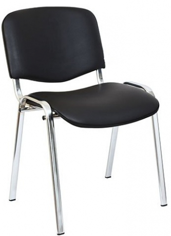 Стул офисный ИЗО хром экокожа черный